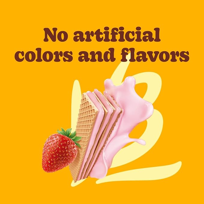 Bauducco Wafer Cookies, Strawberry, 9.0 oz (Pack of 2) - Crispy Triple-Layered Wafers with Rich Chocolate Cream Filling - Indulgent Sweet Snack - No Artificial Flavors - Family Pack Dessert.