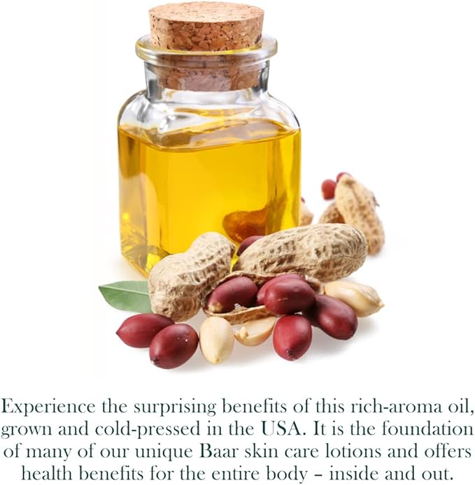 Baar Expeller, Cold Pressed Peanut Oil from Roasted Peanuts Grown in The United States - Kosher - GMO and Solvent Free (Roll-On 3 Ounces)