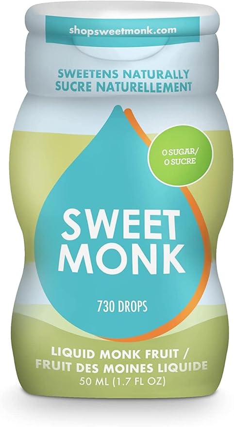 SweetMonk - 100% Pure Original Monk Fruit Sweetener Liquid Sugar Substitute - 1.7oz | No Water Added MonkFruit Extract | Zero Calorie Keto Friendly MonkFruit Drops | Vegan, Gluten Free | No Stevia