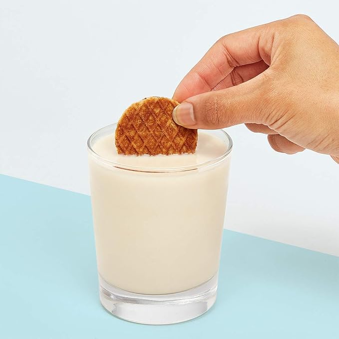 Rip Van Wafels Dutch Caramel & Vanilla Mini Stroopwafels - Low Carb Snacks (3g Net Carbs) - Non GMO Snack - Keto Friendly - Office Snacks - Low Calorie Snack (35 Calories) - Low Sugar (1g) - 128 Count