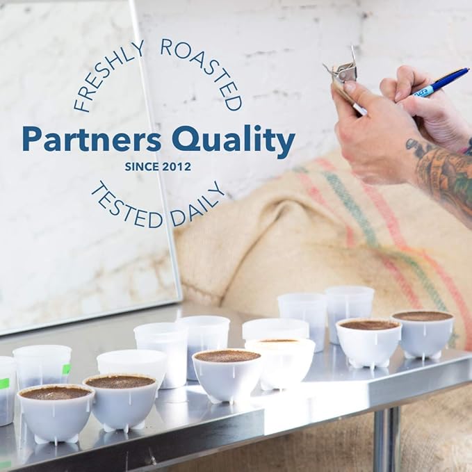PARTNERS COFFEE ROASTERS - Whole Bean Coffee (Flatiron - Espresso, Medium-Dark Roast) 12oz - Classic Blend, Tastes Like Home - Dark Chocolate, Praline, Dates - Coffee Beans - Roasted in New York City