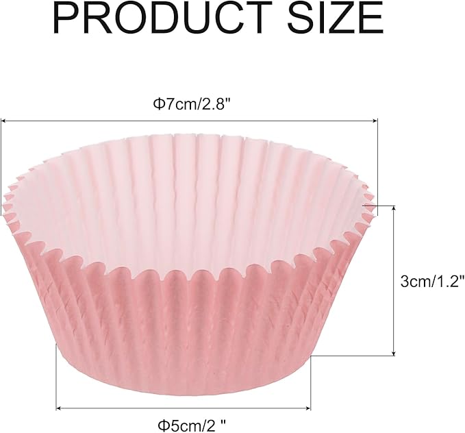 uxcell 300 Pcs Cupcake Liners, Muffins Paper Baking Cups Wrappers Standard Greaseproof for Baking Cupcake Wrapper, Pink