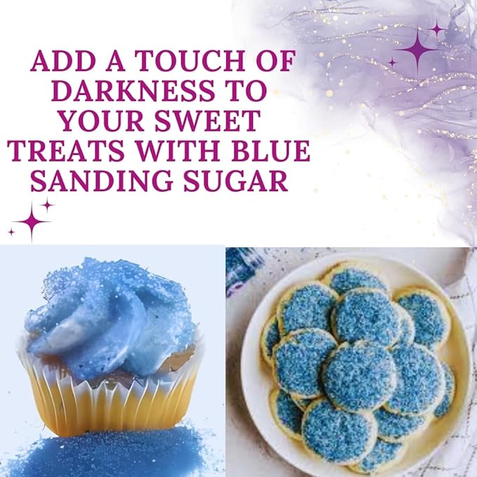 Jellybeans Food Sanding Sugar - Sparkly Sugar Crystals - Sanding Sugar For Cake & Cookies - Special Sanding Sugar - Grains Decorative Sanding Sugar (Blue, 1 LB)