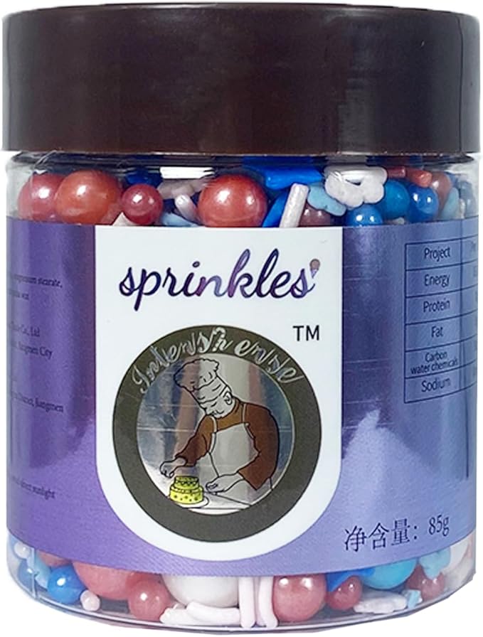 Red White and Blue Sprinkles, Patriotic Sprinkle Mix, 4th of July Sprinkles, Perfect for Cake Decorations, Baking, Ice Cream, Cookies, Cupcake Topper