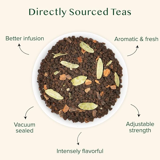 VAHDAM Masala Chai Tea - Loose Leaf 170+ Cups (340g/12oz) Blend of Black Tea with Cinnamon, Cardamom, Cloves & Black Pepper | Vacuum Sealed Pack