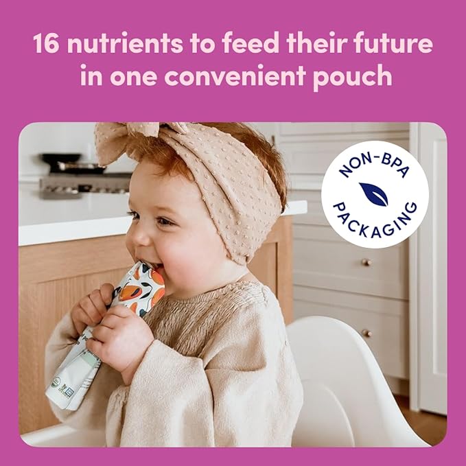Cerebelly Organic Baby Food Pouches ??Dairy Free Smoothies for Toddlers | No Added Sugar, Fiber, Non-GMO | Toddler Smoothie Pouches | 4oz BPA-Free Baby Food | Sweet Potato Banana Blueberry | 12 Count