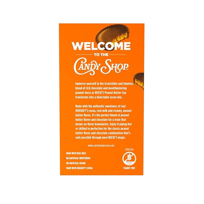 Candy Shop Cocoa REESE'S Peanut Butter Cup Cocoa Mix Hot Chocolate Make Hot or Iced Cocoa Made With Real Milk Gluten Free 1.25 oz packet (8 count)