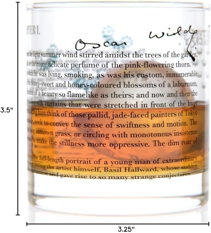 Well Told Classic Literature Rocks Glass - The Picture of Dorian Gray by Oscar Wilde - Old Fashioned Whiskey Glass Gift for Book Lovers (11 oz)