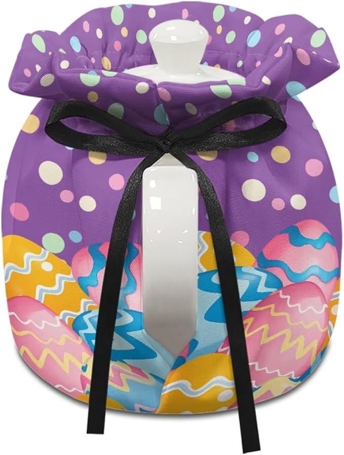 Tea Cozy for Teapots Portable Easter Day Breakfast Warmer Extra Thick Insulated Kettle Covers for Home Party Decor, Rabbit Egg Pattern Teapot Dust Covers