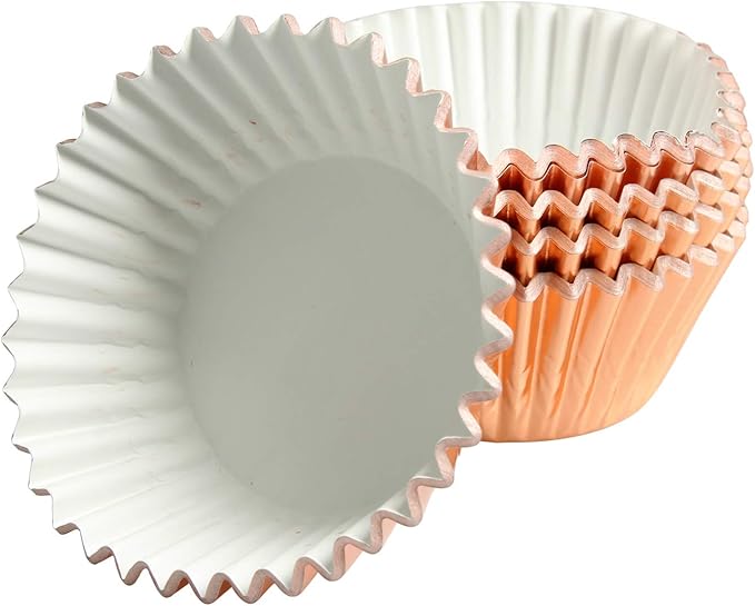 Rose Gold Foil Muffin Cupcake Liners case Baking Cups,Foil Cupcake Liners Standard Baking Cups Pack of 100 ??,<div>