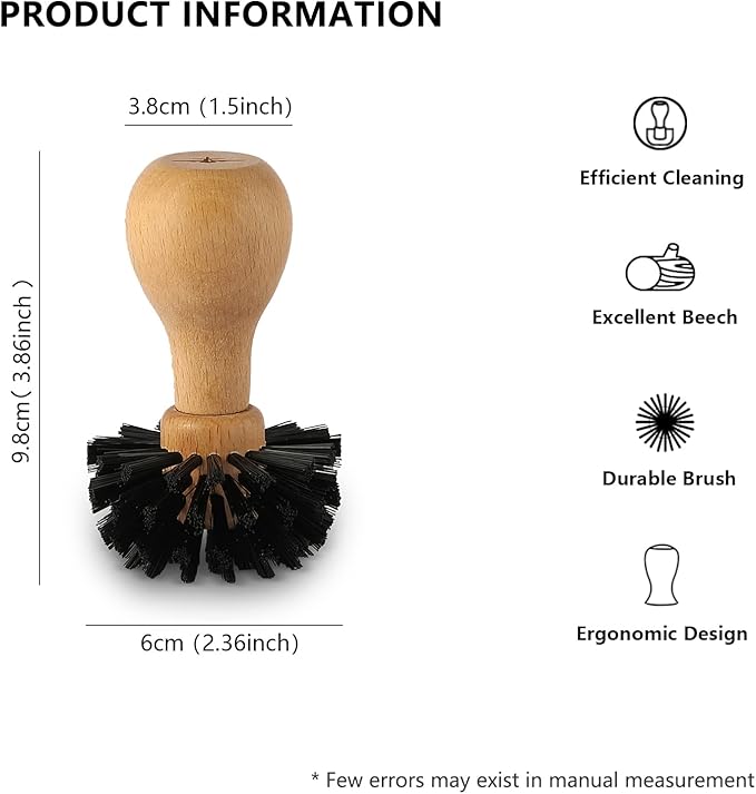MHW-3BOMBER Coffee Portafilter Cleaning Brush Espresso Machine Portafilter Brush Speacial for 58mm Portafilter Professional Barista Cleaning Tools Effectively Cleaning B5341
