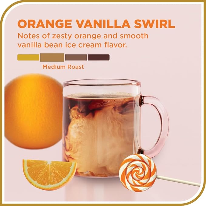Don Francisco's Orange Vanilla Swirl Whole Bean Coffee, Medium Roast ??Flavored 100% Arabica,20 oz Bag, Premium Coffee for Drip, Pour Over & French Press