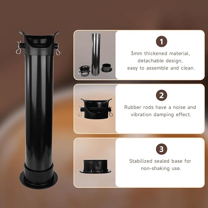 Knock Box for Espresso Grounds, 18L Floor Standing Grounds Bucket with Towel and Garbage Bags for Barista Coffee Shop Bar,Coffee Knock Box for Barista Shop Bar (A)