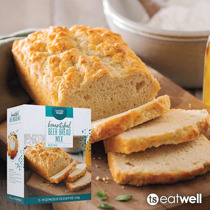 Tastefully Simple Bountiful Beer Bread Mix - Incredibly Easy to Make Artisan Bread, Just Add Beer or Soda! - No Bread Machine Needed - Nothing Artificial - 3 x 19 oz