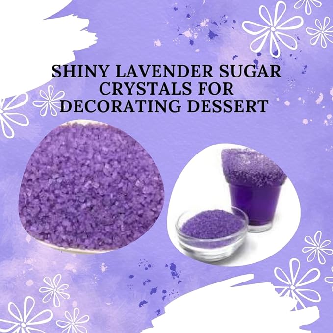 Jellybeans Food Sanding Sugar - Sparkly Sugar Crystals - Sanding Sugar For Cake & Cookies - Special Sanding Sugar - Grains Decorative Sanding Sugar (Lavender, 8 LB(Case))