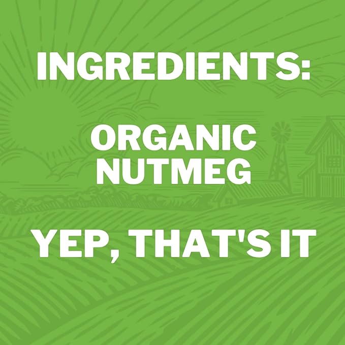 FreshJax Organic Ground Nutmeg Powder ??5.1 oz Bottle, Non-GMO, Gluten-Free, Keto, Paleo, No Preservatives ??Premium Spice for Baking, Lattes, Holiday Recipes & Desserts