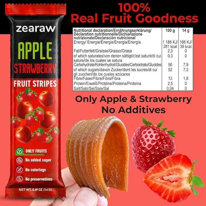 ZEARAW Healthy Fruit Snacks for Adults and Kids ??30 Organic Fruit Leather with Dried Pineapple, Blueberry, Strawberry-Raspberry ??Vegan Low-Carb Variety Pack Strips for Kids ??Sugar Free Bars