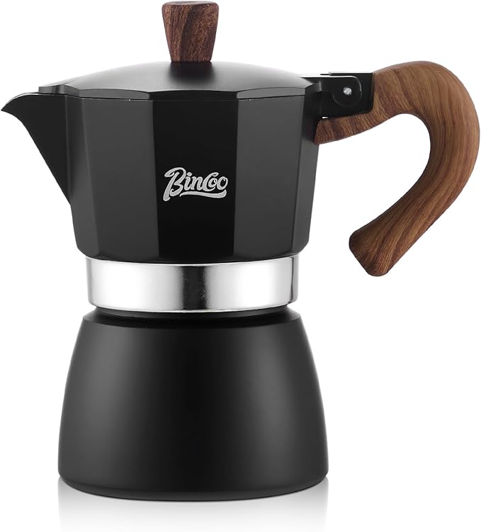 Espresso Maker Stovetop,Camping Moka Pot 2 Cup/120ML,Stove Top Espresso Italian Coffee Maker,Easy to Use (Black)