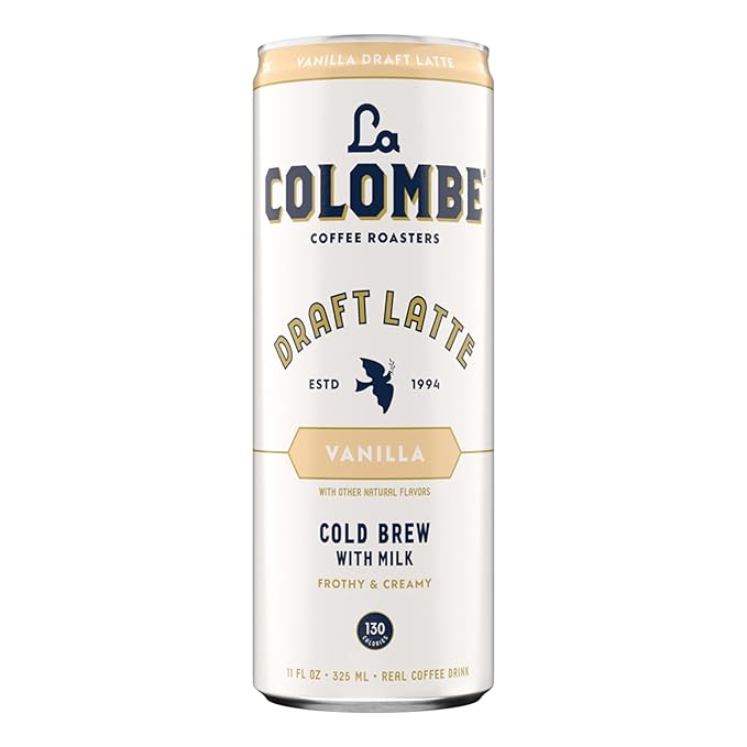 La Colombe Coffee, Vanilla Draft Latte, 11 fl oz Cans (Pack of 12), Coffeehouse Quality Cold Brew, Specialty Grade Coffee Beans, Ready-to-Drink On-the-Go