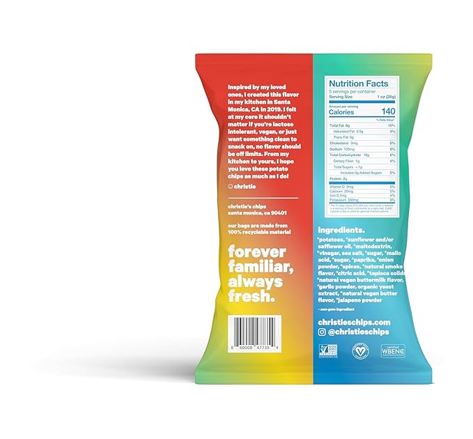 Christie's Chips Zamboni Mystery Flavor - Super Natural Potato Chips - Tart, Sweet, & Smokey, No Refined Sugar, Vegan, Gluten-Free, All-Natural Gourmet Snack w/ Spicy Kick & a Dash of Jalapeno 100% Plant Based - 1 oz - 24 Pack