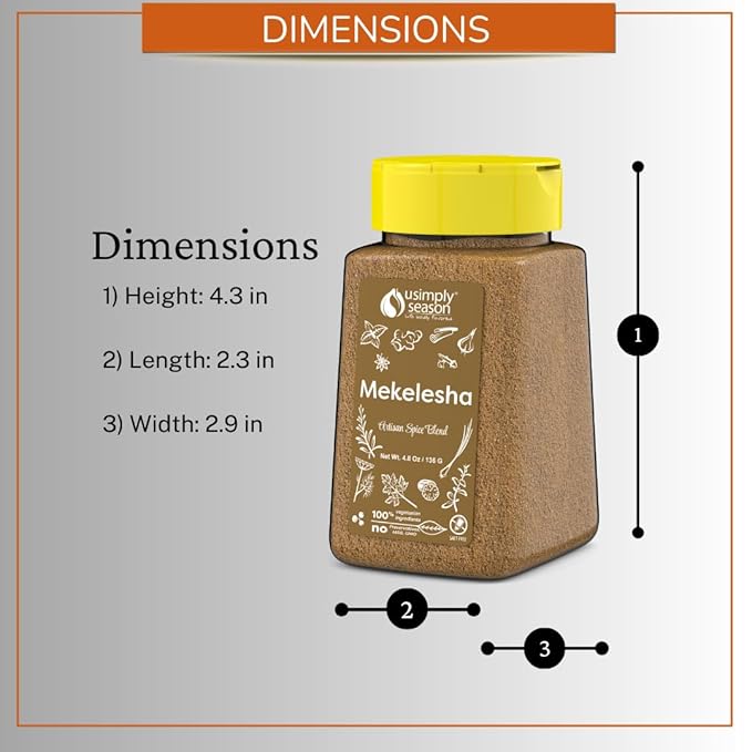 USimplySeason Mekelesha Spice, 4.8oz - Ethiopian Inspired Finishing Spice, Aromatic and Flavorful, Ideal for Stews and Soups, Vegan, Non-GMO, Crafted in the USA