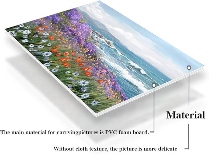 Seascape Painting Wall Art Coastal Picture for Living Room Retro Home Bedroom Decoration Modern Framed Artwork Decor 24x48