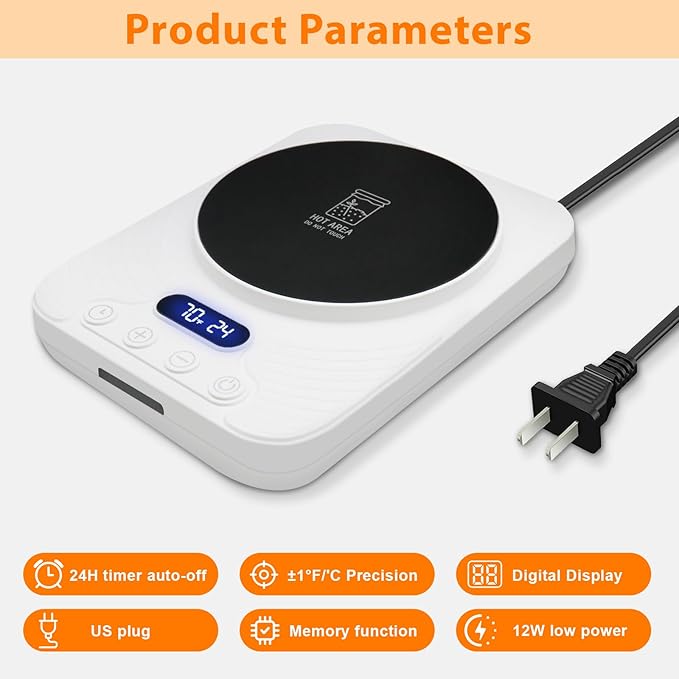 Sourdough Starter Warmer – Precise Thermostat (70-110°F), Intelligent Memory & 24H Timer Function for Home Baking & Fermented Dough (White)