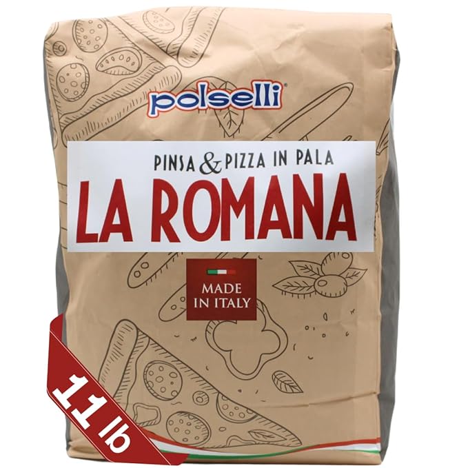 Polselli La Romana Pinsa & Pizza in Pala Flour ,11 lb ??Type 0 High-Protein Wheat & Rice Flour Blend ??Ideal for Roman-Style Pizza and Flatbread Light & Airy Crust, Crunchy Texture, Perfect for Sourdough & Artisan Baking