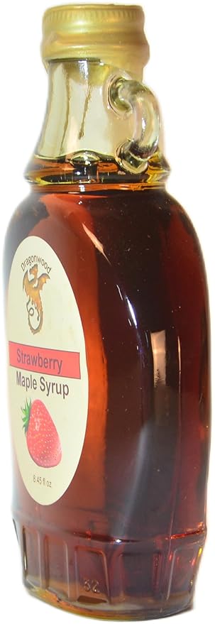 Strawberry Maple Syrup - For Pancakes and Waffles ??Made With Pure Maple Syrup And Natural Flavor - By Dragonwood (8 fl oz)