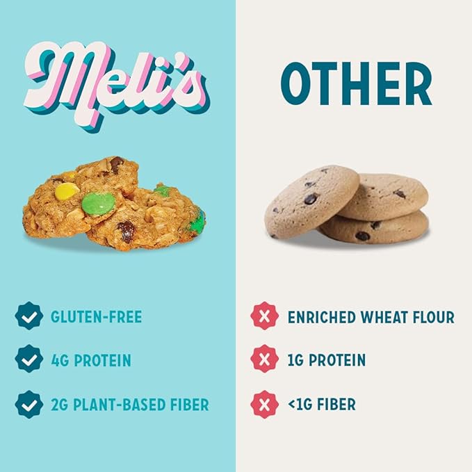 Meli?셲 Original Monster Gluten Free Cookie Mix, High Protein Baking Mix with Natural Chocolate, M&M's Milk Chocolate Chips & Rolled Oats, Easy Bake Oven Mixes for Sweet Treats, 16oz Box,3-Pack
