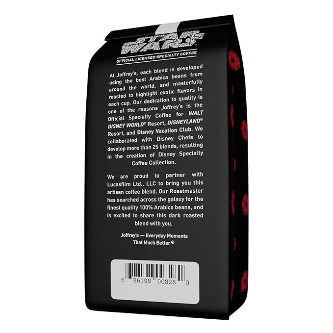 Joffrey's Coffee - STAR WARS??Dark Side Blend, STAR WARS Licensed Coffee Collection, Artisan Dark Roast, Strong & Smooth Taste, Brew or French Press (Whole Bean, 11oz)