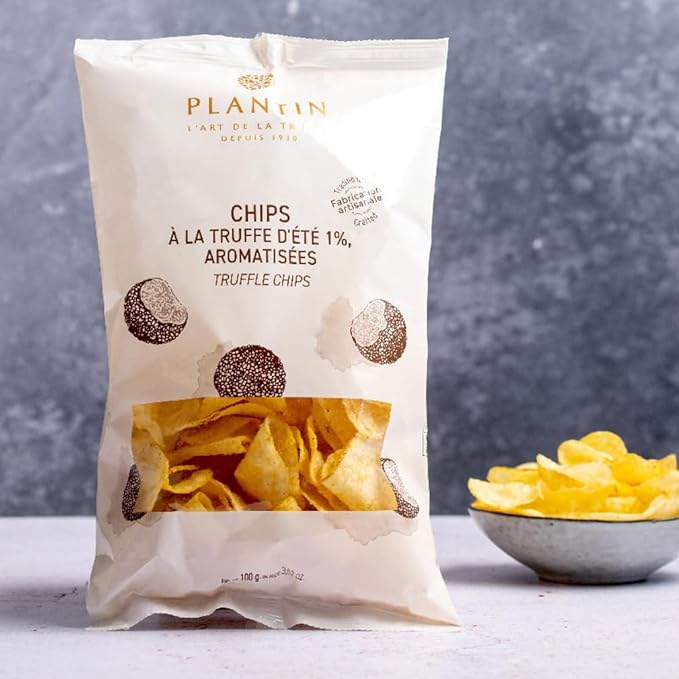PLANTIN | Summer Truffle Kettle Cooked Potato Chips | Flavored with Tuber Aestivum Truffles | Imported from France | One 100g Bag