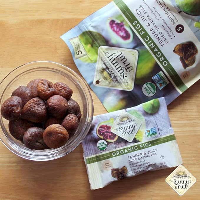 Sunny Fruit Organic Dried Fruit Assortment - Prunes, Figs & Apricots Variety, 3 Bags (15 Individual Portion Packs) | No Preservatives, No Sugar Added | ORGANIC, NON-GMO, VEGAN, HALAL, KOSHER