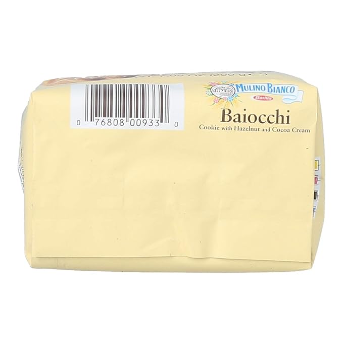 Mulino Bianco Baiocchi Cookies ??Pack of 10 (7.05oz Bags) ??Authentic Italian Biscuits with Chocolate Hazelnut Cream Filling ??Perfect Snack or Coffee Companion ??Made with Natural Ingredients and No Palm Oil