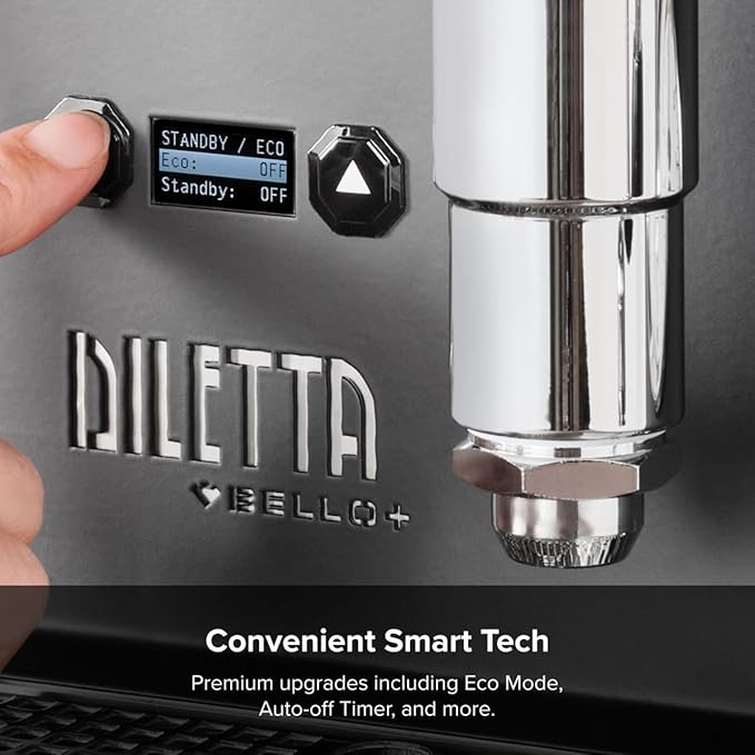 Diletta Bello+ Espresso Machine and Eureka Mignon Specialita Grinder Bundle (White)