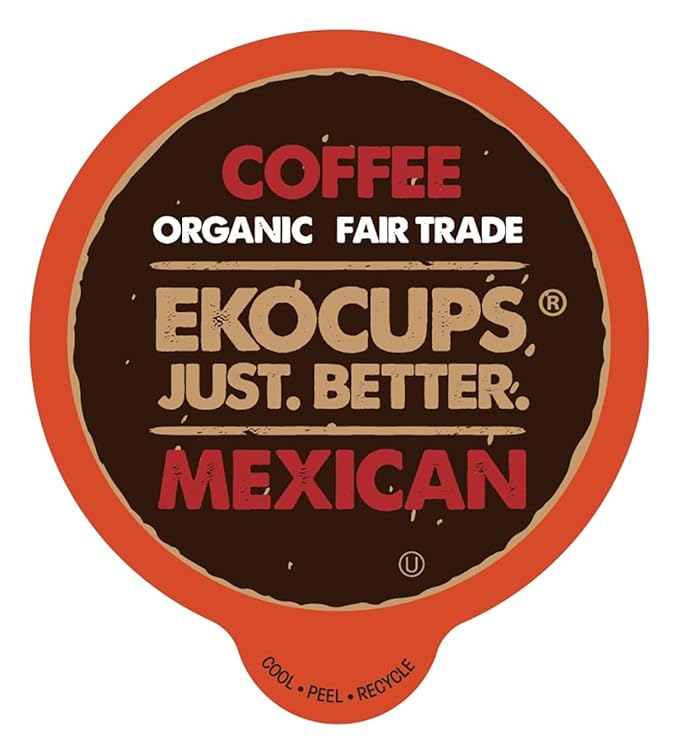 EKOCUPS Mexican Organic Fair Trade Gourment Hot or Iced Coffee Single Serve Cups For Keurig K Cup Brewer, 40 Count