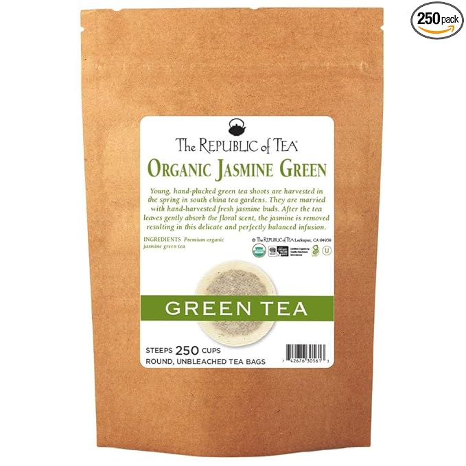 The Republic of Tea Organic Jasmine, 250 Tea Bags, Naturally Caffeinated