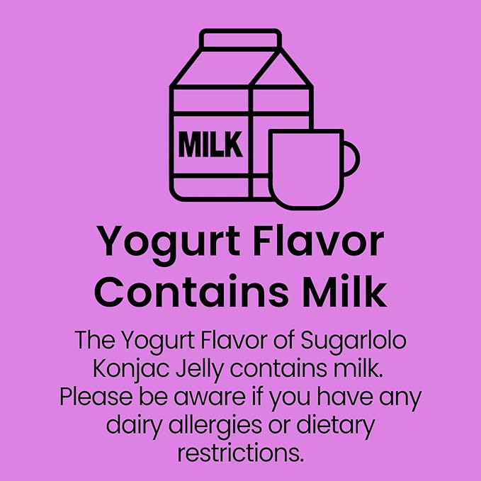 Sugarlolo Konjac Sweet Yogurt Jelly Snack - Vegan Jello with Zero Sugar | Only 4 Calories per Pouch | Low Calorie Korean Snacks | 5.29 Oz (150g) | 10 Pack