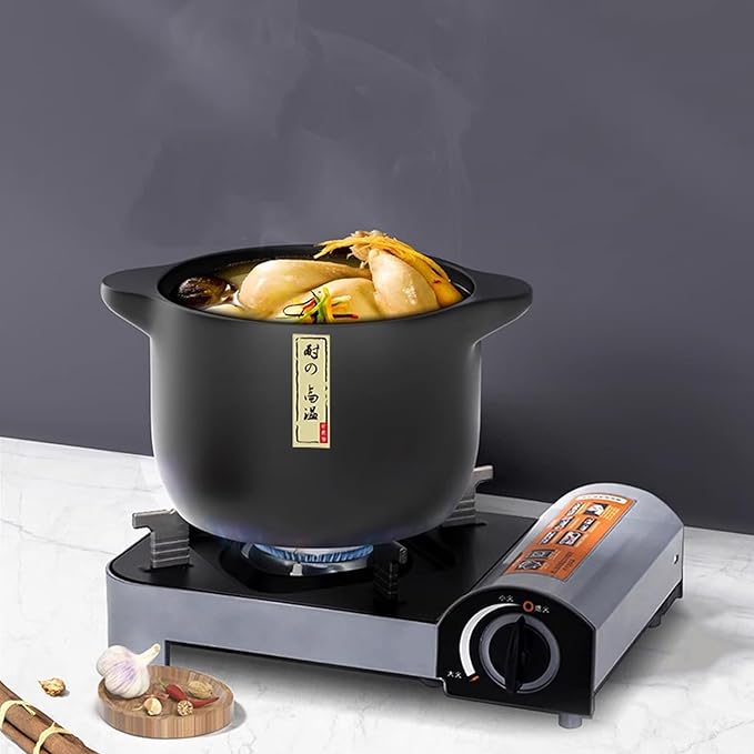 4.6 Quart Ceramic Casserole,with Lid Ceramic Pot,Heat-Resistant Round Stew Pot Soup Pot for cook bibimbap, soup, rice, stew, casserole (White4.6QT)