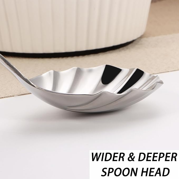 Large Serving Spoon,9" Serveware Spoons Set,Stainless Steel Catering Serving Utensils for Party Buffet Dinner Banquet Cooking Kitchen Basics,Dishwasher Safe(Silver)
