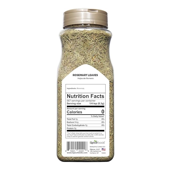 iSpice | Rosemary Leaves | 6 oz | Bulk Size | Premium Herbs | Kosher
