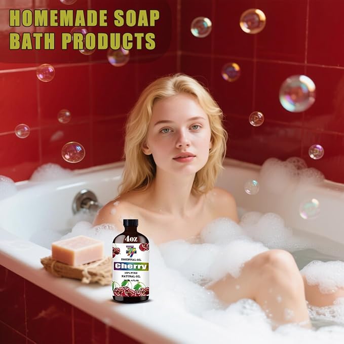Cherry Essential Oil (4 oz / 120 ml) ??Cherry Oils for diffusers, humidifiers, Home Baths, Cleaning Products, Yoga, DIY Soaps and DIY Scented Candles