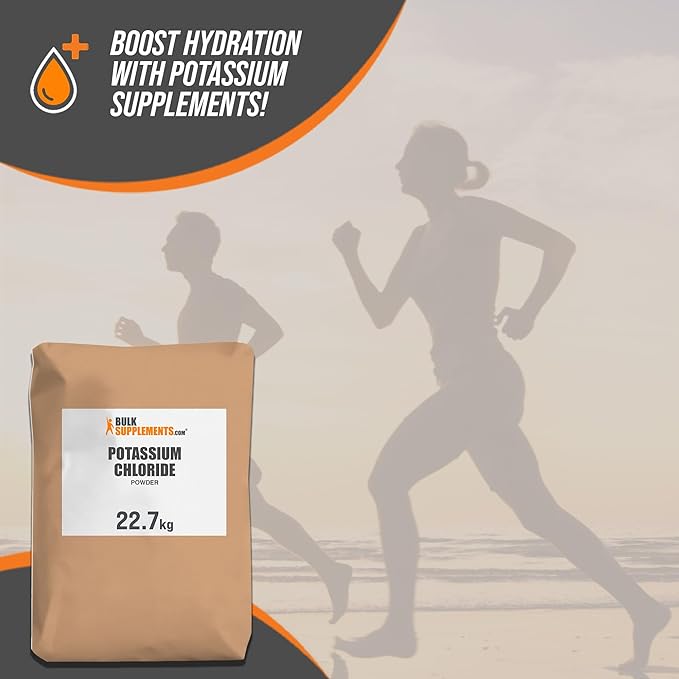 BulkSupplements.com Potassium Chloride Powder - Potassium Chloride Salt Substitute - Gluten Free, 200mg per Serving, 22.7g (50 lbs) (Pack of 1)