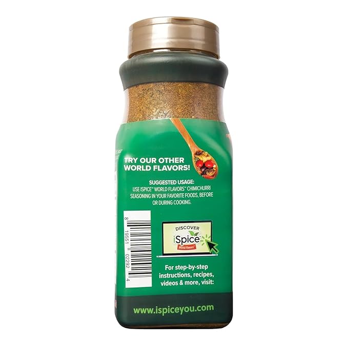 iSpice Blend | Chimichurri Seasoning | 9.77 oz | Mixed Spice & Seasoning | Bulk Size | Halal | Kosher (Chimichurri)