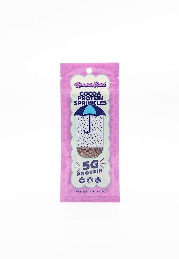 Sprinkle Bites - Cacao Sprinkles - 5 Pack - Brown - Veggie Protein - Natural Cookie Decorating - Plant Protein Snacks - Cookie Decorating Supplies Sprinkles