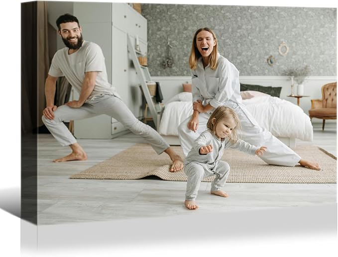 Hoopwarte Custom Canvas Prints with your Photos Framed Wall Art-Personalized Printing Photo to Canvas - Home Decor Gifts - Ready to Hang (36L?쐘24W 90x60cm)