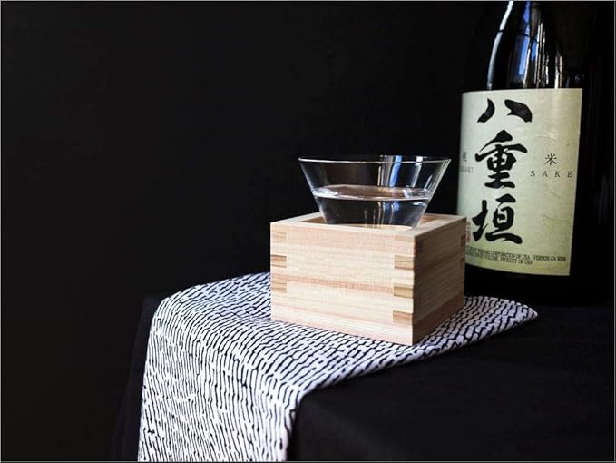 JapanBargain, Set of 4 Japanese Sake Masu Wooden Sake Cup, Cypress Hinoki Wood, Made in Japan, 4 ounce