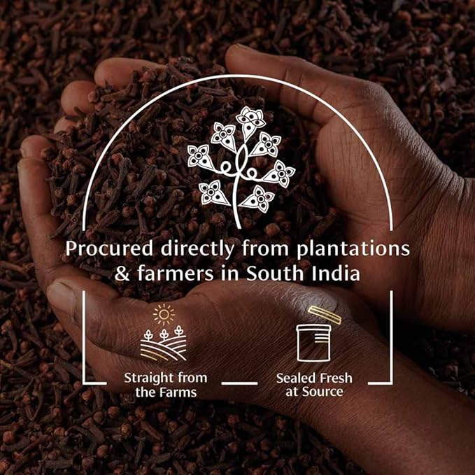 VAHDAM, Organic Clove Whole (1.7oz/50g) Handpicked Whole Cloves, Gluten Free, Non GMO, 100% Raw | Warm & Flavorful Spice | Great for Cooking, Smoothies, Pomander Balls, Potpourri & Tea