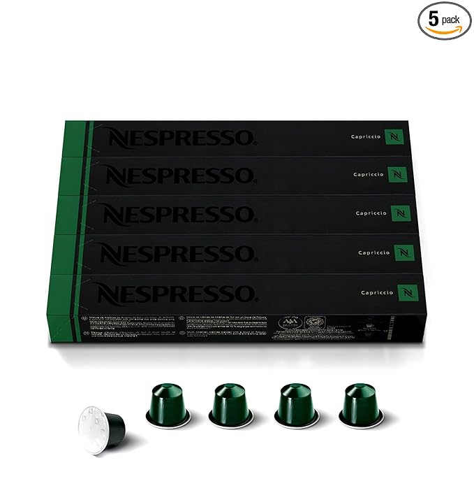 Nespresso Capsules Original Line, Capriccio, Medium Roast Espresso Coffee, 50 Count Coffee Pods