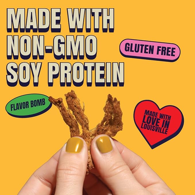 Louisville Vegan Jerky, Variety Pack ??3 Pack Includes Smoky Carolina BBQ, Smoked Black Pepper, General Tso - Non-GMO Soy Protein ??Gluten-Free Ingredients, High Protein Vegan and Vegetarian Meat Jerky Snacks (3 oz, 3-Pack)